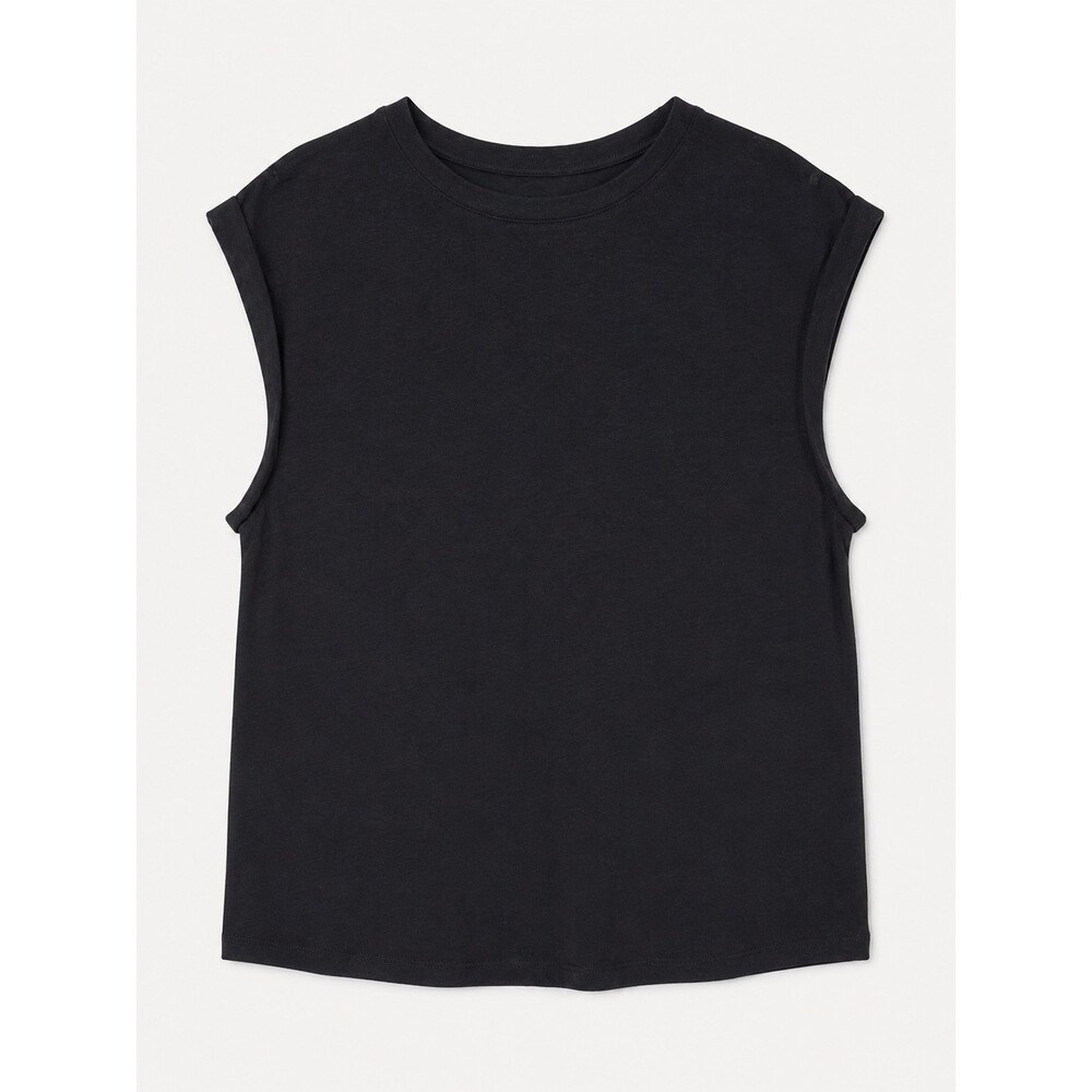 Gap Linen Blend Muscle Tank Women size XXL Black Linen Slub Knit Sleeveless top